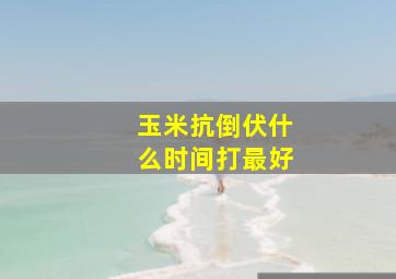 玉米抗倒伏什么时间打最好