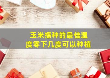 玉米播种的最佳温度零下几度可以种植