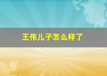 王伟儿子怎么样了