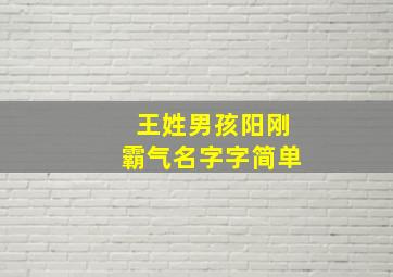 王姓男孩阳刚霸气名字字简单