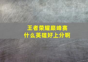 王者荣耀巅峰赛什么英雄好上分啊