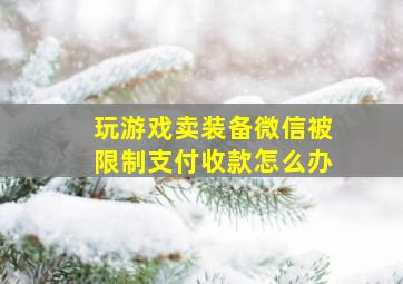 玩游戏卖装备微信被限制支付收款怎么办