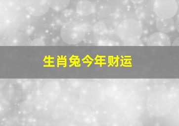 生肖兔今年财运