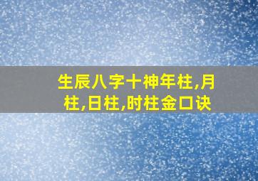 生辰八字十神年柱,月柱,日柱,时柱金口诀