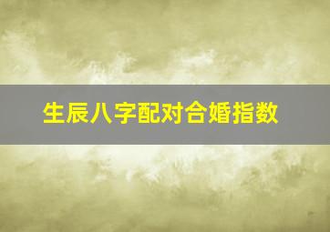 生辰八字配对合婚指数