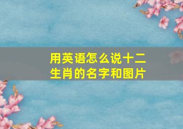 用英语怎么说十二生肖的名字和图片