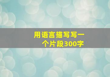 用语言描写写一个片段300字