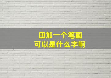 田加一个笔画可以是什么字啊