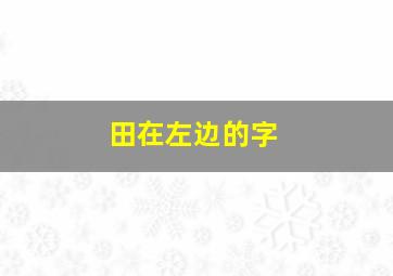 田在左边的字