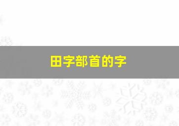 田字部首的字