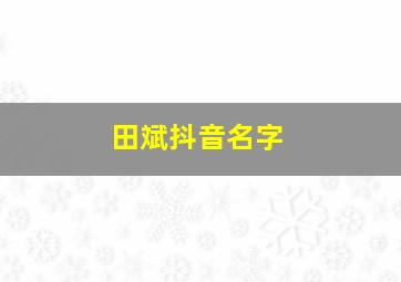 田斌抖音名字