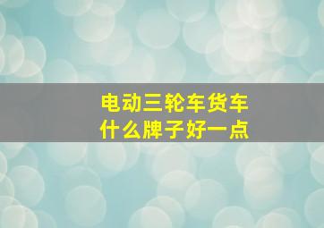 电动三轮车货车什么牌子好一点