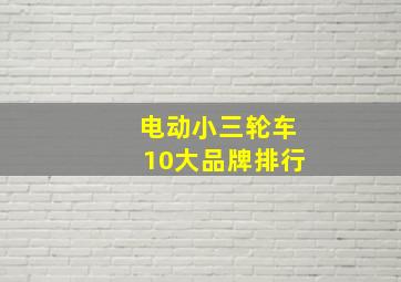 电动小三轮车10大品牌排行