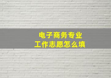 电子商务专业工作志愿怎么填