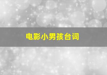 电影小男孩台词