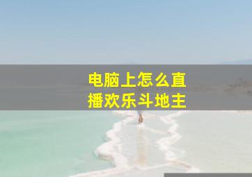 电脑上怎么直播欢乐斗地主