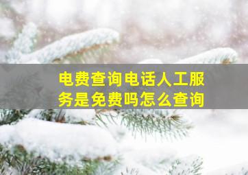 电费查询电话人工服务是免费吗怎么查询