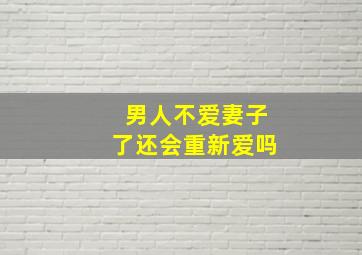 男人不爱妻子了还会重新爱吗