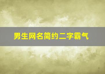 男生网名简约二字霸气