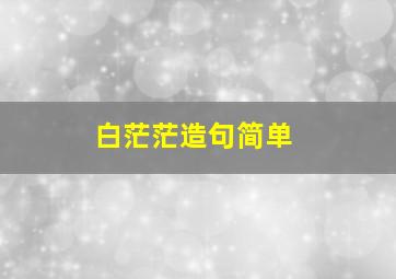 白茫茫造句简单