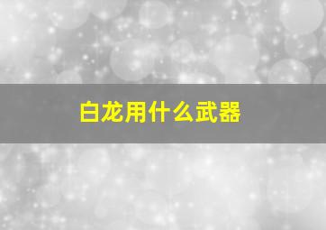 白龙用什么武器