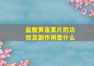 盐酸黄连素片的功效及副作用是什么