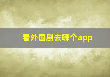 看外国剧去哪个app