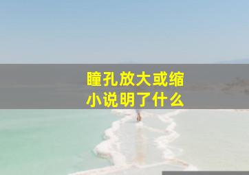 瞳孔放大或缩小说明了什么