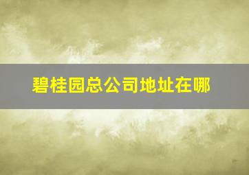 碧桂园总公司地址在哪