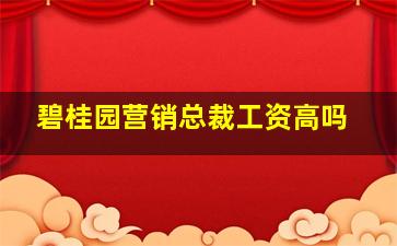 碧桂园营销总裁工资高吗