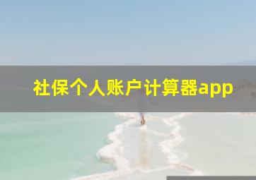 社保个人账户计算器app