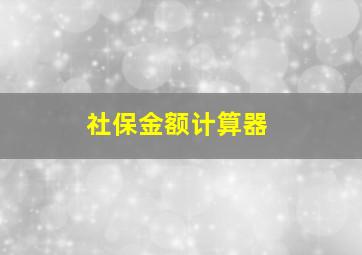 社保金额计算器