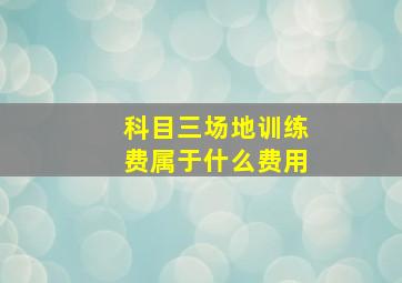 科目三场地训练费属于什么费用