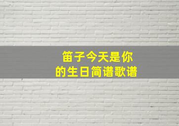 笛子今天是你的生日简谱歌谱