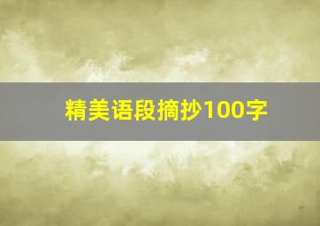 精美语段摘抄100字