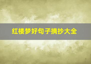 红楼梦好句子摘抄大全