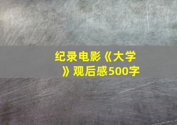 纪录电影《大学》观后感500字