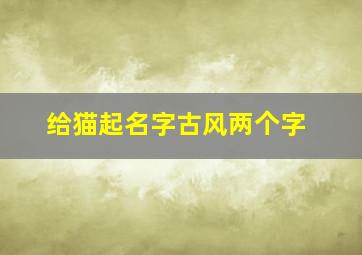 给猫起名字古风两个字