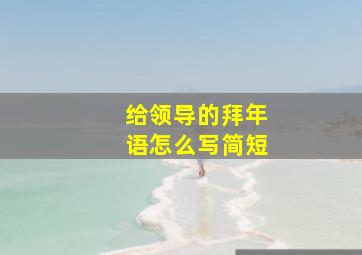 给领导的拜年语怎么写简短