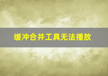 缓冲合并工具无法播放