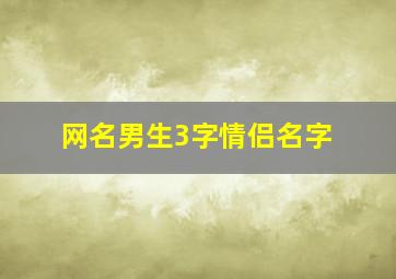 网名男生3字情侣名字