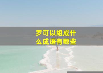 罗可以组成什么成语有哪些