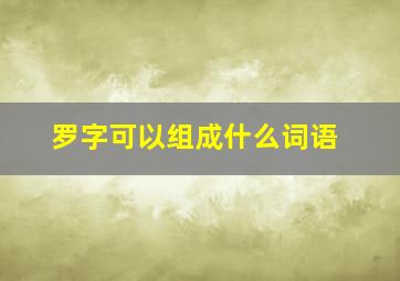 罗字可以组成什么词语