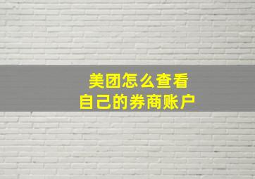 美团怎么查看自己的券商账户