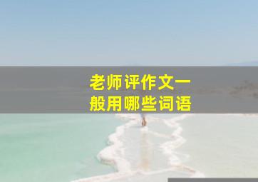 老师评作文一般用哪些词语