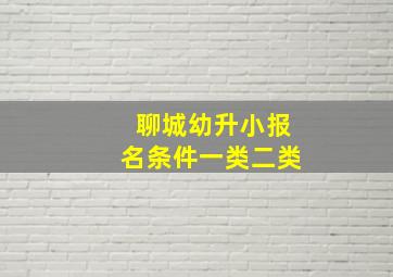 聊城幼升小报名条件一类二类