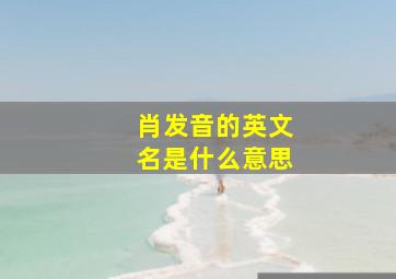 肖发音的英文名是什么意思