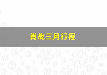 肖战三月行程