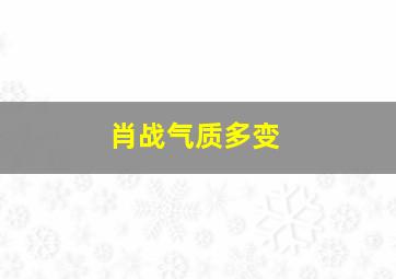 肖战气质多变