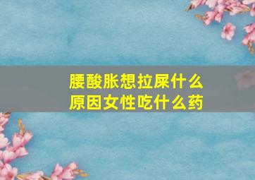 腰酸胀想拉屎什么原因女性吃什么药